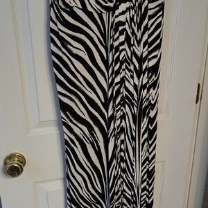 Chico's Black and White Zebra Maxi Skirt